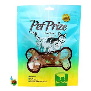 تشویقی نای گاو پت پرایز مخصوص سگ Pet prize beef trachea وزن ۵۰ گرم