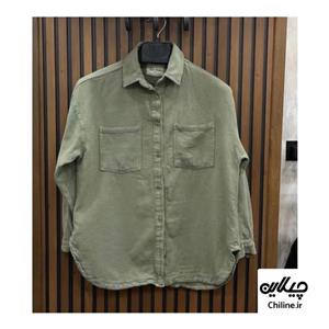 شومیز لینن جیب کنفی فری سایز