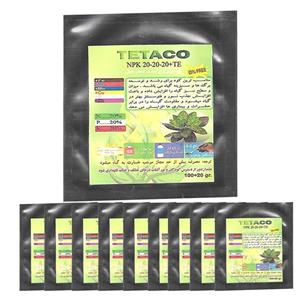 کود تتاکو مدل NPK 20-20-20 بسته 100 گرمی- پک 10عددی