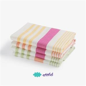 دستمال یزدی نخی ابراهیمی دستمال آشپزخانه 4عددی سایز 40 در60 سانتیمتر  خانه سلام