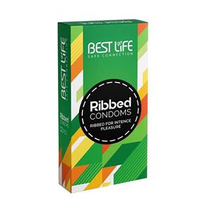 کاندوم بست لایف مدل Ribbed بسته 12 عددی 