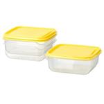 ظرف غذای ایکیا به رنگ زرد و شفاف، 3پک، 0.6 لیتر، مدلPRUTA  FOOD CONTAINER. 3 PACK