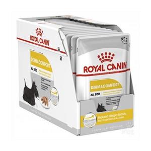 غذای پوچ سگ درماکامفورت با پوست و موی حساس رویال کنین (Royal Canin Dermacomfort Pouch) وزن 85 گرم