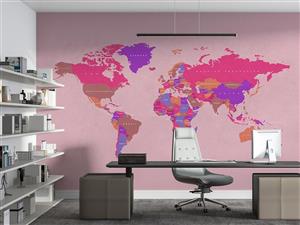 پوستر دیواری نقشه جهان مدرن W10127100