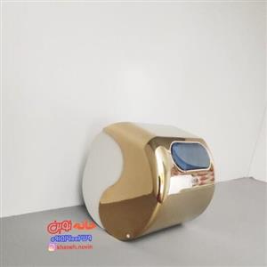 جادستمال توالت کاوردار حباب مدل مروارید رنگ طلایی 