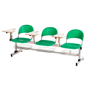 نیمکت متال پلاست سه نفره آموزشی بدون جاکتابی قیددار مدل ۱۰۹ بنیزان