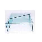 میز شیشه ای جلو مبلی مدل اکسیر سفید بی رنگ فلوت افرند