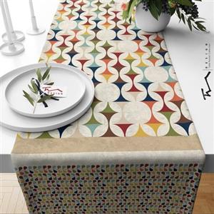 رانر طرح هندسی 1 - سایز 40 در 140 سانتیمتر - جنس دو رو مخمل پورش - کیفیت عالی