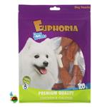 تشویقی سگ ایفوریا با طعم مرغ مدل ران مرغ Euphoria dog treats with chicken & calcium وزن ۱۰۰ گرم