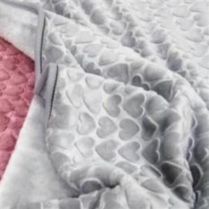 پتو شادیلونمدل چیکا طرح قلب رنگ خاکستری روشن ضخیم 