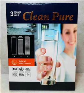 پک فیلتر 3مرحله اب دستگاه تصفیه آب خانگی برند Clean Pure