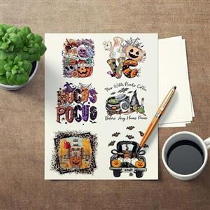 برچسب و استیکر استیکر(برچسب) بدون برش یک برگ به اندازه A5 طرح هالووین 