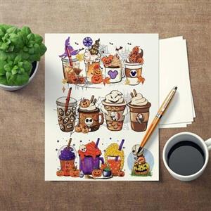 برچسب و استیکر استیکر(برچسب) بدون برش یک برگ طرح هالووین به سایز A5 