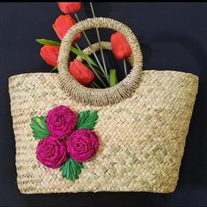  حصیری .زنبیل دسته گرد (پس کرایه)
