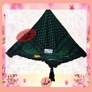 چفیه عربی نخی درجه یک رنگ مشکی سبز