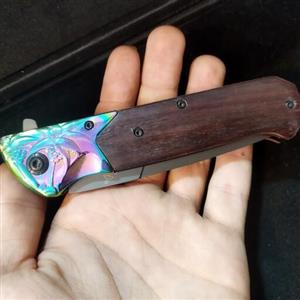 چاقو از برند gerber امریکایی دسته چوب درجه یک تیغه استیل ضد زنگ و بسیار تیز  ایلدا