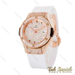 ساعت هابلوت زنانه فول نگین سفید قاب رزگلد Hublot-4903-L
