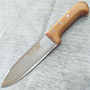 چاقو حیدری برند اصلی حیدری استیل استیلنس 430 ضدزنگ مخصوص ذبح و سلاخی دسته چوب طول کل 28سانت تیغه 16عرض تیغه4 ضخامت 4میل