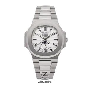 ساعت مچی مردانه پتک فیلیپ دو تقویم Patek Philippe two automatic calendars Silver White 