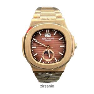 ساعت مچی مردانه پتک فیلیپ دو تقویم Patek Philippe Two Calendars Rosegold Brown 