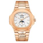 ساعت مچی مردانه پتک فیلیپ دو تقویم Patek Philippe Two Calendar Rozgold White 