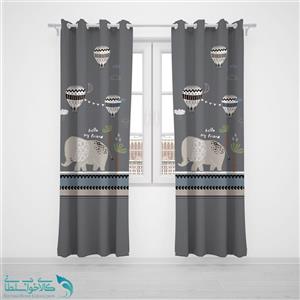 پرده پانچی اتاق کودک طرح فیل کد A3046