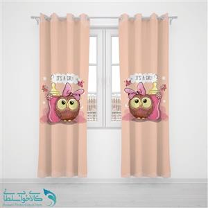 پرده پانچی اتاق کودک طرح جغد کیوت کد A1392