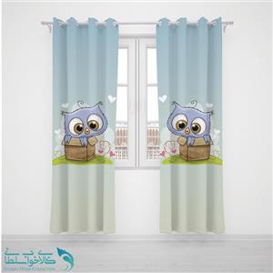 پرده پانچی اتاق کودک طرح جغد کوچولو کد A1378