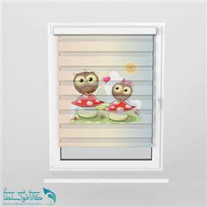 پرده زبرا اتاق کودک طرح جغد عاشق کد A1374