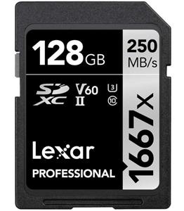 کارت حافظه Lexar128GB Professional 1667x UHS-II SDXC 