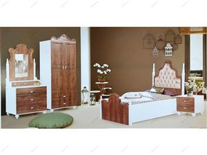 تخت خواب یک نفره چوبی ام دی اف مدل هیوا