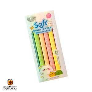 هایلایتر دوسر فانتزی طرح پنجه کریستالی در رنگ های پاستلی و مات برند TWINGOپک 12رنگ هایلایت 6 عدد هایلایتر دو سر پنجه ای