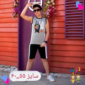 تاپ شلوارک پسرانه سایز 55 و 60 جنس سوپر پنبه طرح تدی