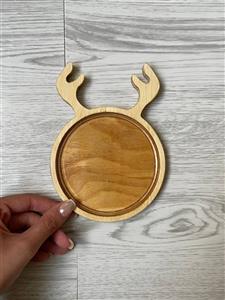 اردو خوری  گوزن  رنگ روشن 4 تایی چوب توت 