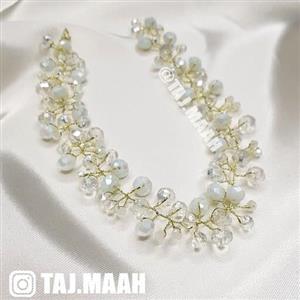 ریسه موی کریستال نقره ای مدل RS30-TT ماه فام و تاج ماه