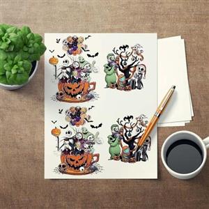 برچسب و استیکر استیکر(برچسب)طرح هالووین بدون برش یک برگ به اندازه A5 