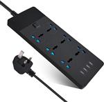 آداپتور دوشاخه با 4 درگاه USB محافظ برق SKY-TOUCH Power Strips Extension Cord 6 Outlets مدل B09WYW