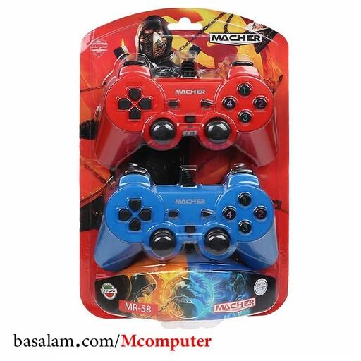 دسته بازی شوک دار برند مچر مدل Macher MR-58 دو عددی