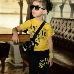 ست پسرانه تی شرت و شلوارک مدل stey سایز  50 (سایز 40 و 35 هم در غرفه ازش موجوده) جنس دورس