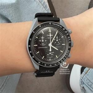 ساعت مچی امگا سواچ ماه Omega x Swatchمدل Mission to Moon رنگ مشکی 