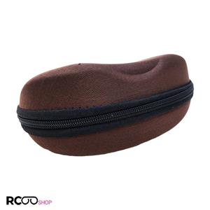 کیف عینک زیپ دار بزرگ با رنگ قهوه ای و از جنس فوم مدل 991926