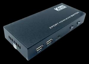 کی وی ام سوئیچ 2 پورت HDMI به همراه  2 کابل کی وی ام کی نت مدل K-SWKH402