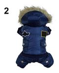 Bluelans Puppy Dog Cat Winter Warm Patches Hooded Button Down Jacket Coat Pet Clothes M (Blue)