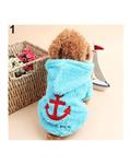 Bluelans Dog Puppy Winter Warm Anchor Coral Fleece Hoodie Coat Jacket Pet Costume Clothes L (Blue)