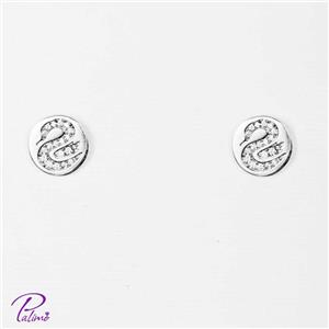 گوشواره نقره اردک کد E2086 با روکش طلای سفید 