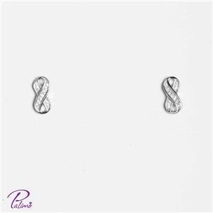 گوشواره نقره بی نهایت کد E2085 با روکش طلای سفید 