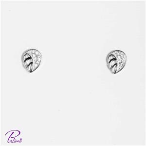 گوشواره نقره هلال کد E2083 با روکش طلای سفید