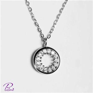 گردنبند نقره حلقه کد N2104 با روکش طلا سفید 