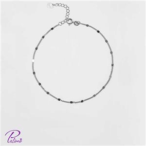 پابند نقره کارتیه پلاک دار کد B2110 با روکش طلای سفید 