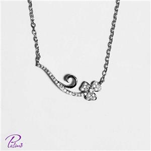 گردنبند نقره شبدر کد N2093 با روکش طلا سفید 